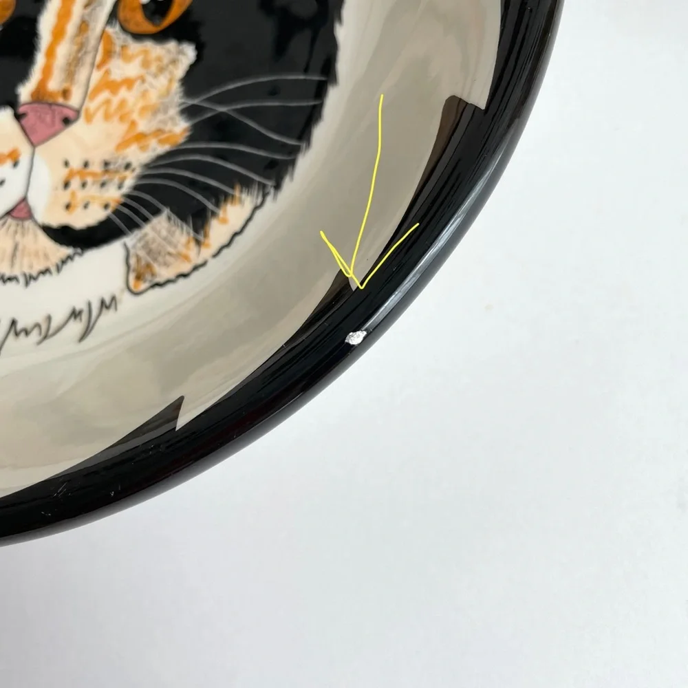 Cats by Nina Black and Orange Cat 8” Bowl - Picture 5 of 5